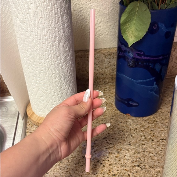 Starbucks | Sequin White Tumbler with Pink Straw and Green Logo - Picture 11 of 16